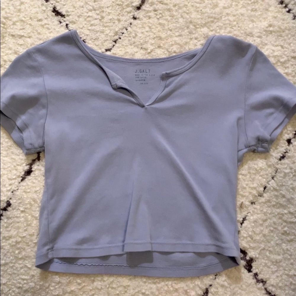 Brandy Melville Blue Crop Shirt